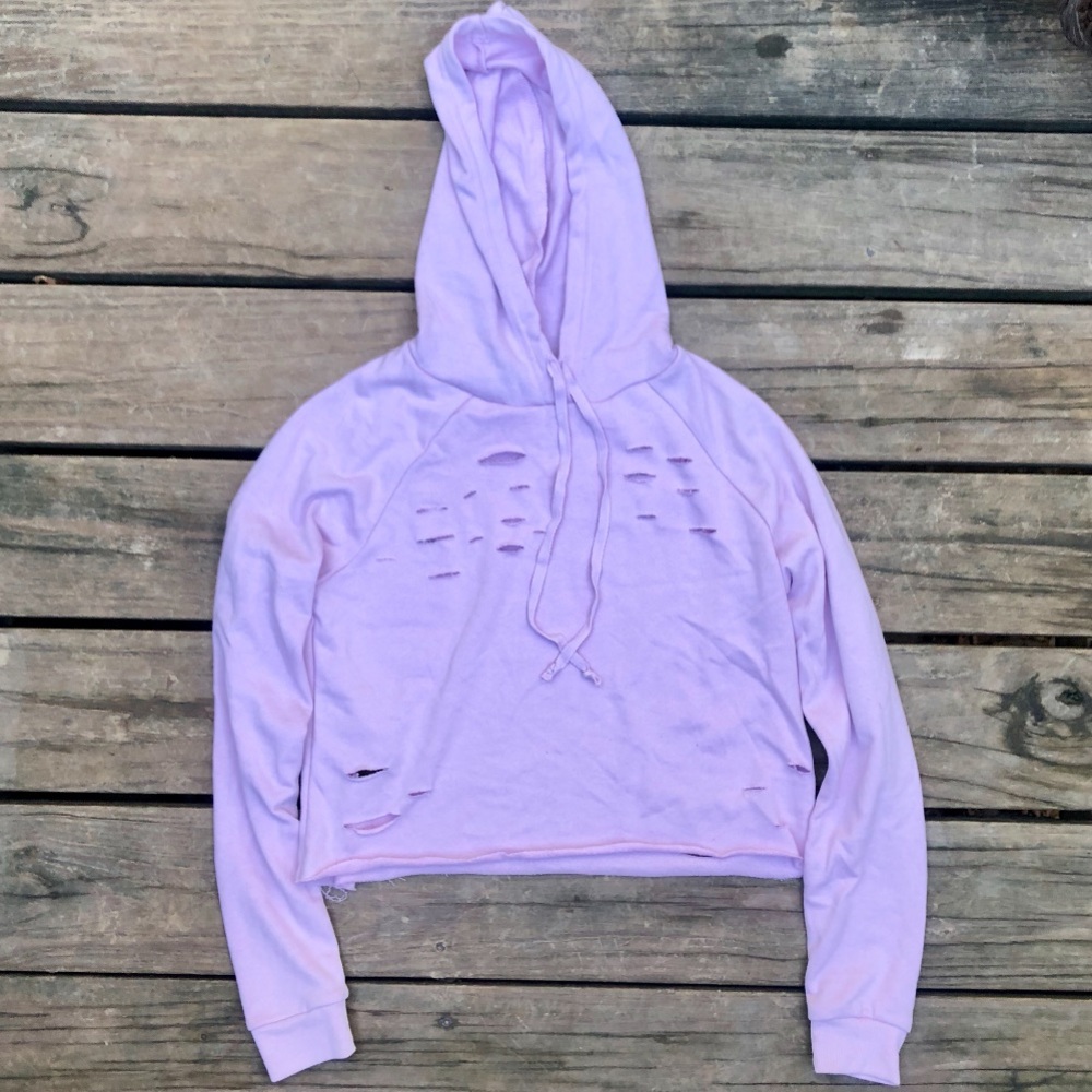 Rue 21 Pink Crop Top Sweatshirt